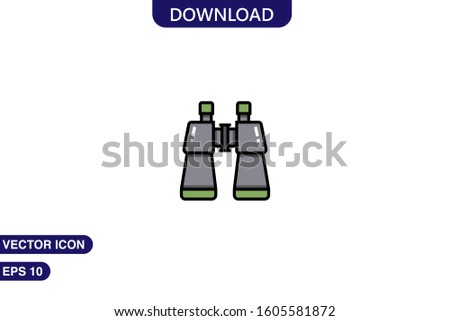 Binoculars icon in trendy flat style isolated on white background vector illustration
