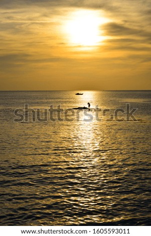 Beautiful sea at sunset on Phu Quoc Island, Southern Vietnam.
