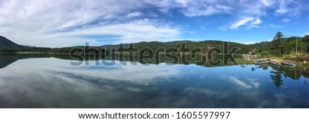 Panorama view of Xuan Huong Lake at sunny day in Dalat, Vietnam.