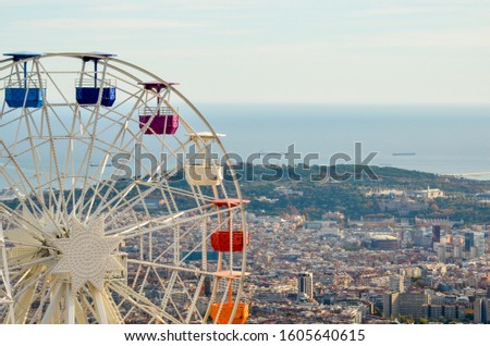Tibidabo church and amusement park in Barcelona
