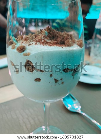 Ice cream Tiramisu dessert with speculos