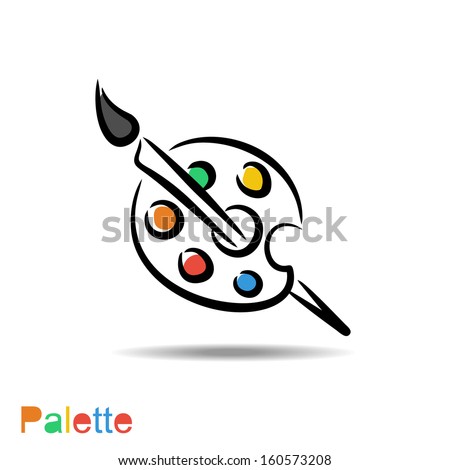 Color palette and artistic brush