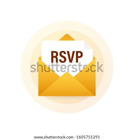 RSVP mail icon. Please respond to mail linear sign. Vector stock illustration. Royalty-Free Stock Photo #1605751291