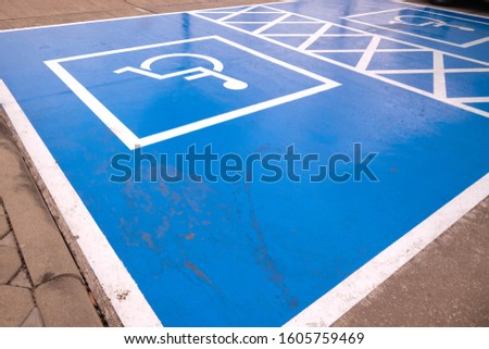 Logos for disabled on parking. handicap parking place sign in Thailand.