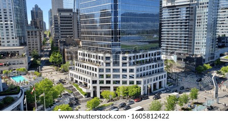 Glass buildings in downtown Vancouver Canada