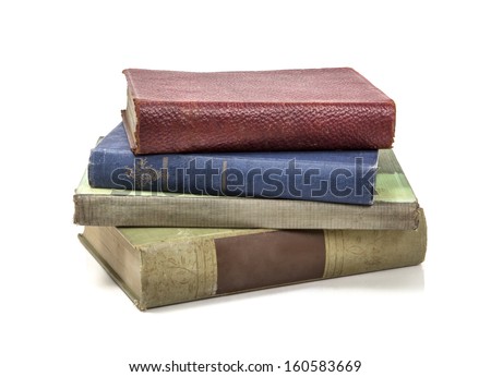 Old Antique books on a white background