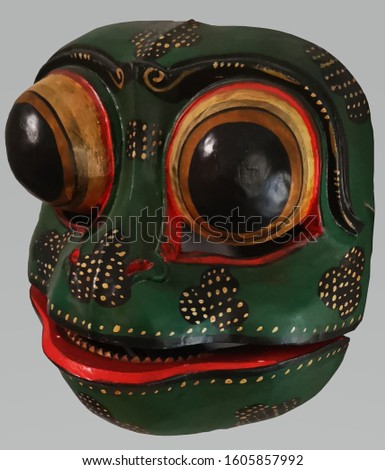 indonesian hand carved wooden topeng theatrical masks