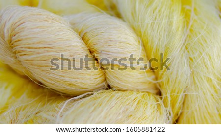 Close up silk thread in the silk factory