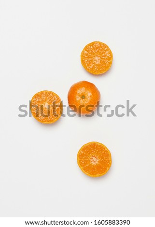  fresh orange on white background. Royalty-Free Stock Photo #1605883390