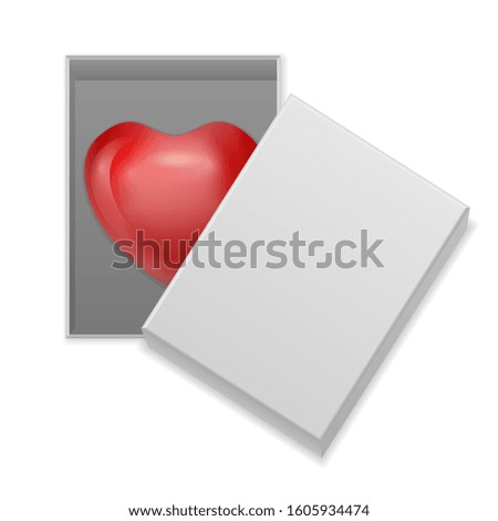 Heart in box on a white background. Vector illustration.