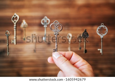 Choosing the right key, metaphorical to make right decisions