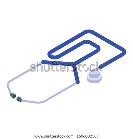 Medical stethoscope icon. Isometric of medical stethoscope vector icon for web design isolated on white background
