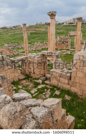 Ruins of a church in the ancient city Jerash, Jordan