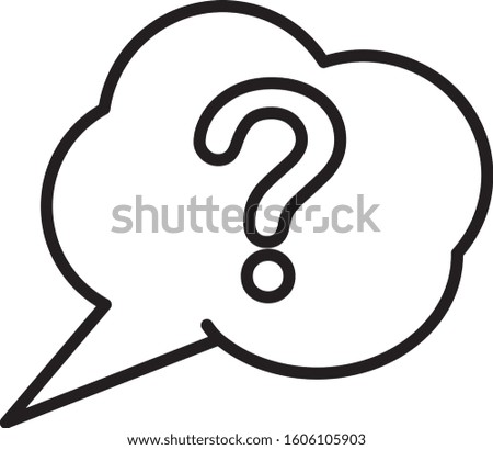 Black line Speech bubble and Question icon isolated on white background. FAQ sign. Copy files, chat speech bubble and chart.  Vector Illustration