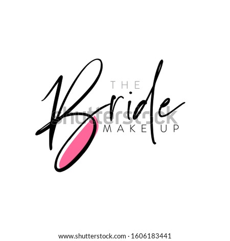 Bridal make up and salon logo design vector illustration Royalty-Free Stock Photo #1606183441