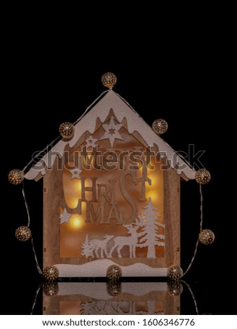 Christmas decoration concept - isolated on black