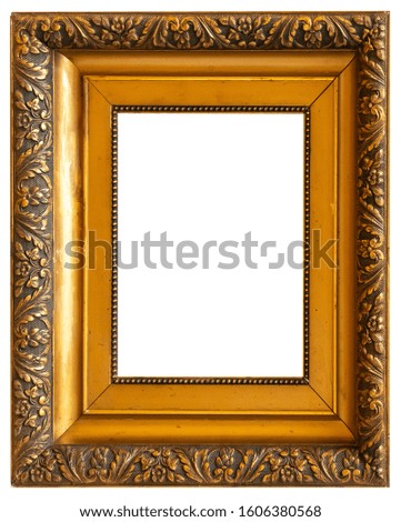 Picture frame isolated interior vintage art gold baguette