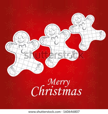 christmas design over red background vector illustration