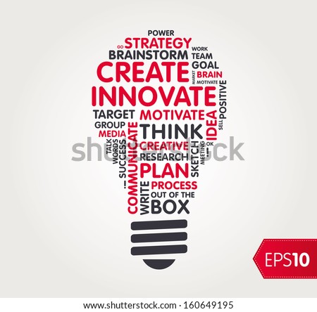 Innovate word shape / cloud Royalty-Free Stock Photo #160649195