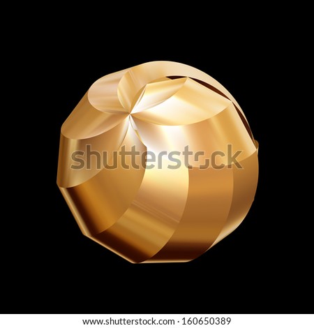 Golden decoration isolated on black, can be used as an original mark 