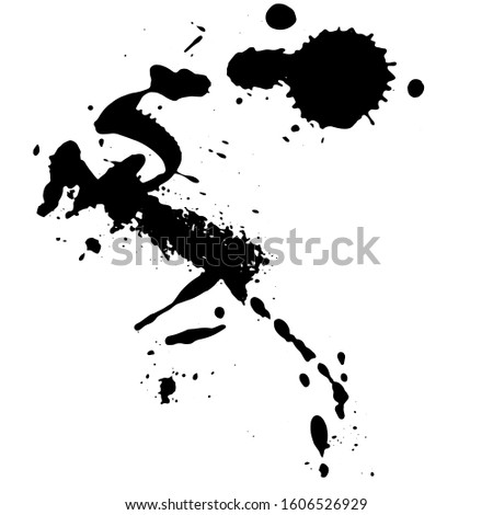 Artistic spray brush on canvas. For creating watercolor paint effects or for Halloween greeting cards. Vector blob on a white background.