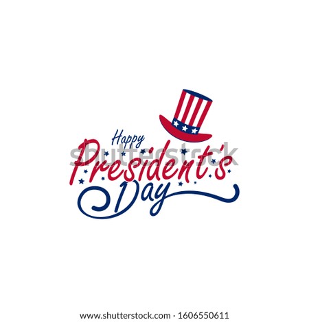 Happy Presidents Day America design background. Handwritten lettering. Vector illustration