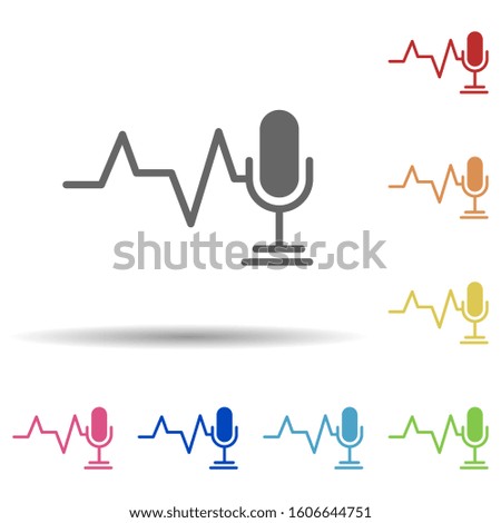 Cardiogram, microphone, speech recognition in multi color style icon. Simple glyph, flat vector of business icons for ui and ux, website or mobile application