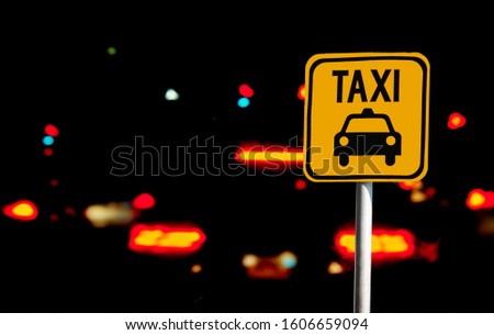 Taxi parking sign Separated from the background