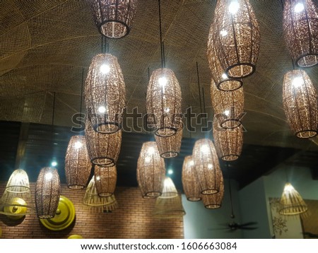 Decorative cage lights, widely used for decorating restaurants and cafes.