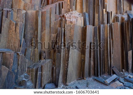 Basalt columns, so-called "Organ Pipes", Twyfelfontein, Damaraland, Kunene Region, Namibia