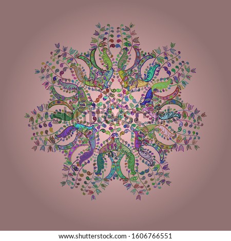 Indian flower mandala. Yoga logo, background for meditation poster. Oriental flourish vector. Decorative colored round ornament. Colorful mandala. Anti-stress mandala.