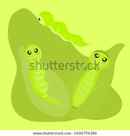 Family worm cartoon comic animals with leaves  abstract background vector illustration graphic design 