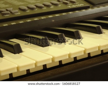 Piano keyboard photo with selective focus 