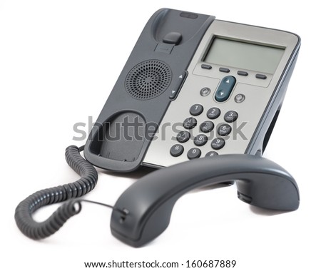 modern office phone isolated on white background
