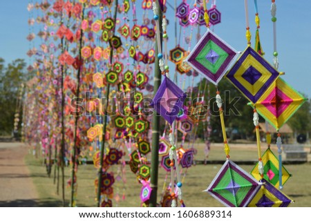 Colorful flags for religious ceremonies