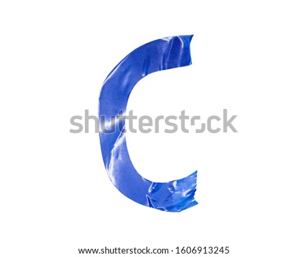 English letter " C " from adhesive tape