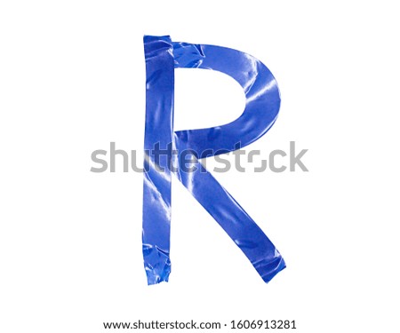 English letter " R " from adhesive tape
