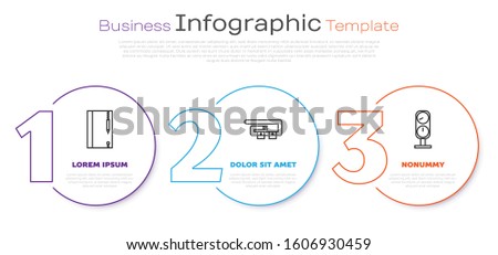 Set line Underwater note book and pencil, Diving belt and Gauge scale. Business infographic template. Vector