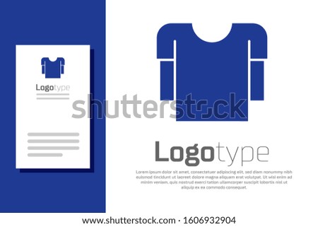 Blue Long sleeve shirt icon isolated on white background. Logo design template element. Vector Illustration