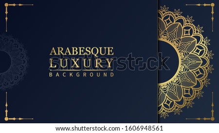 luxury ornamental mandala design background in gold color. ornament elegant invitation wedding card , invite ,Arabesque Pattern, Islamic, backdrop cover banner illustration vector design