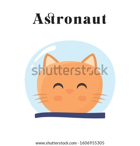 Cat Astronaut Illustration. Vector EPS 10. Editable. Easy to Use.