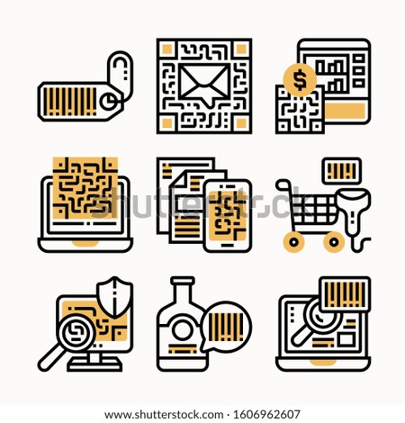 Barcode Color icons Pack vector