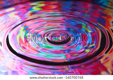 Photo art, Water drop on the water, colorful background 