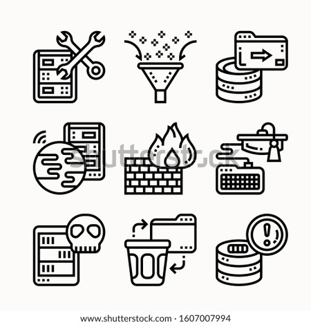 Data Management Line icons Pack vector