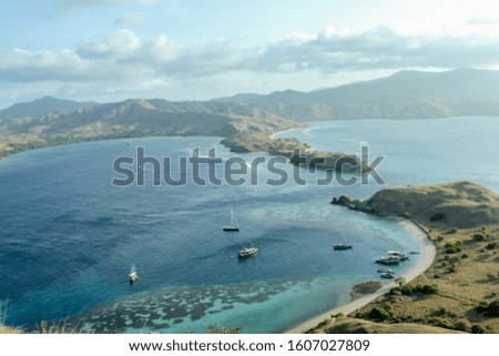 Anchored ship on Padar Island