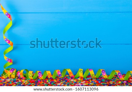 Carnival decoration on blue background
