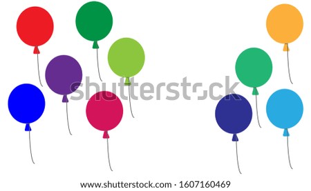Multi colored balloons isolated on white background.