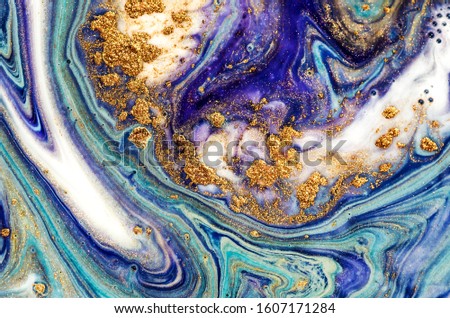 PERSIAN BLUE with gold sparklies. Extra special and luxurious- ORIENTAL ART. Agate background- painting aesthetically mesmerizing. Texture for high-end brands to give your designs individual charm. 
