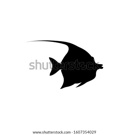 tropical fish silhouette, vector illustration of tropical fish