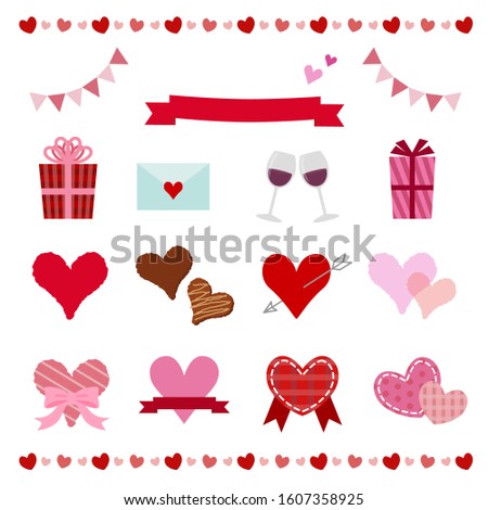 Set of various icons for Valentine's day
